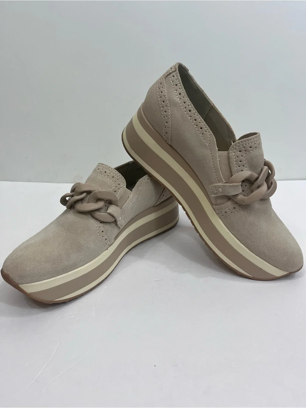Dolce Vita Jhenee suede platform slip on sneakers.
